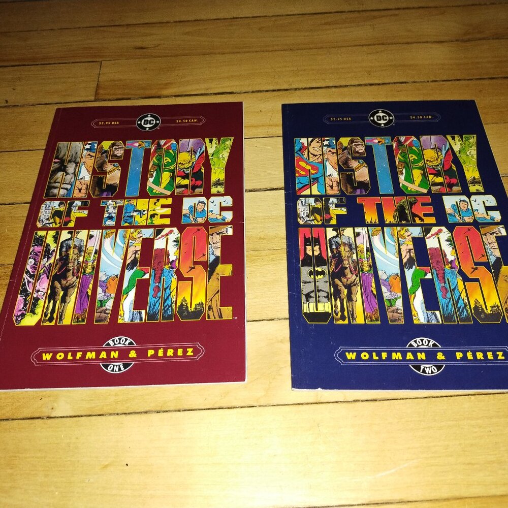 History of the DC Universe #1 and 2 graphic books bundle (DC comics, 1986)